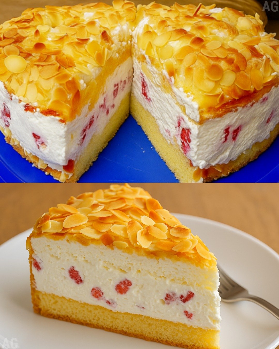 Torta de Framboesa com Amêndoas