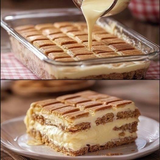 Pavê de Creme com Biscoito