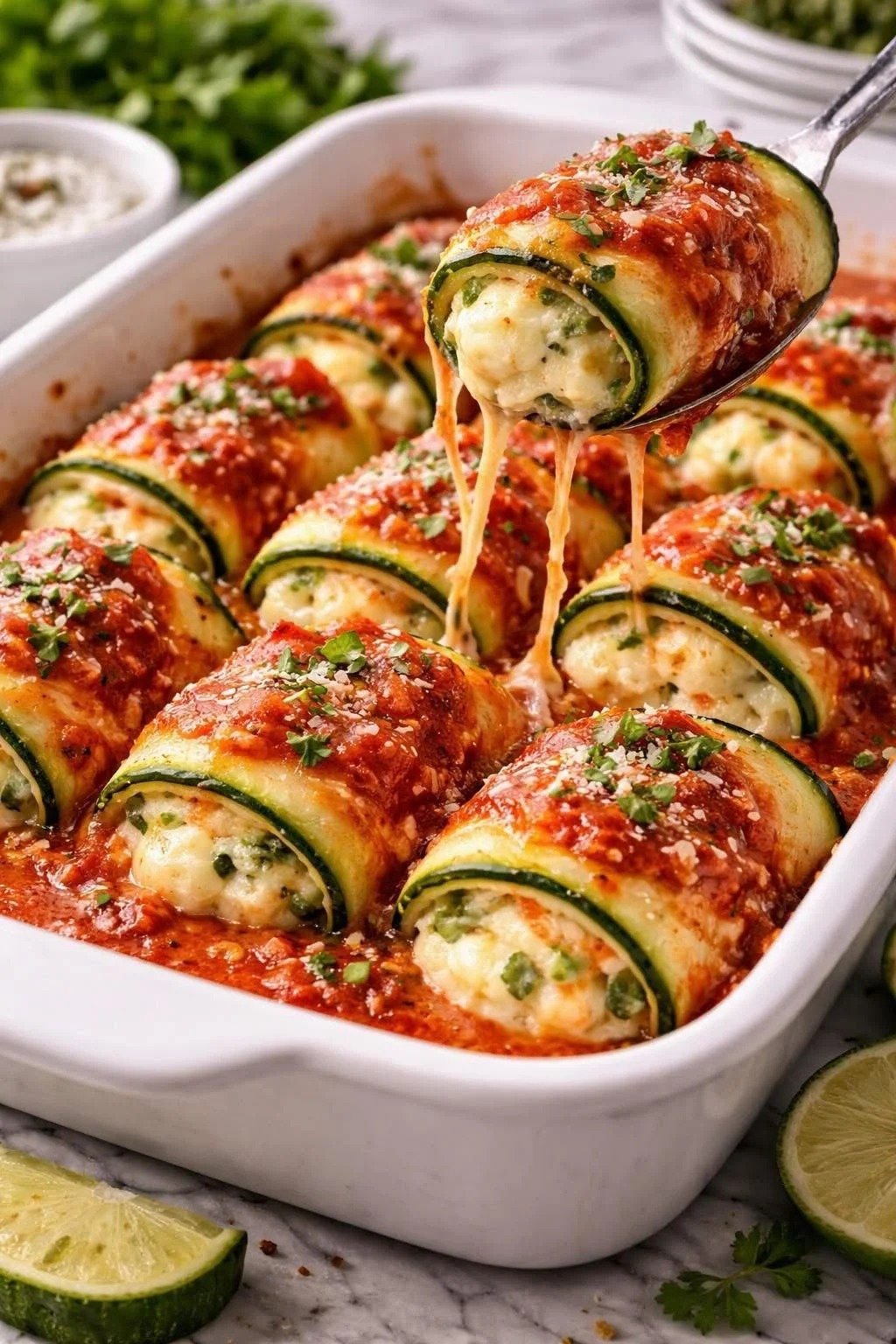 Enroladinho de Abobrinha Recheado