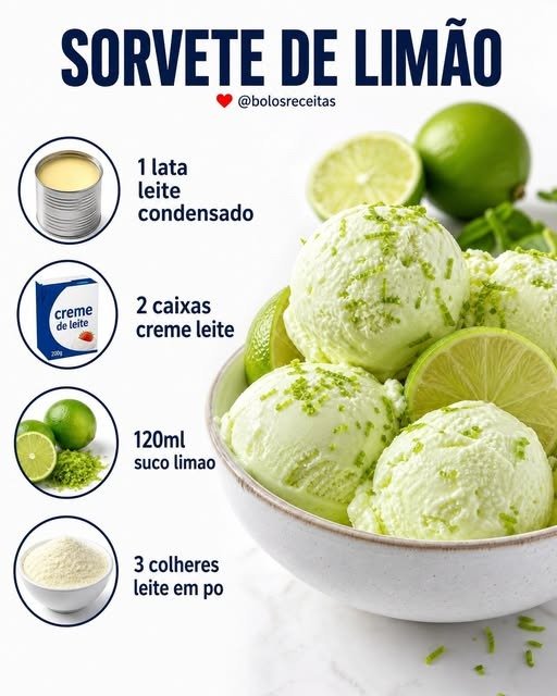 Sorvete de Limão Cremoso